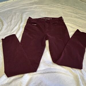 American Eagle Outfitters Burgundy Skinny Jeans